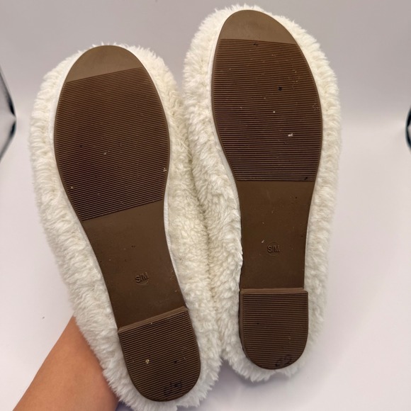 Eberjey Sherpa Slipper Mules Cream Fuzzy Teddy House Shoes Womens Size S/M - Picture 6 of 6